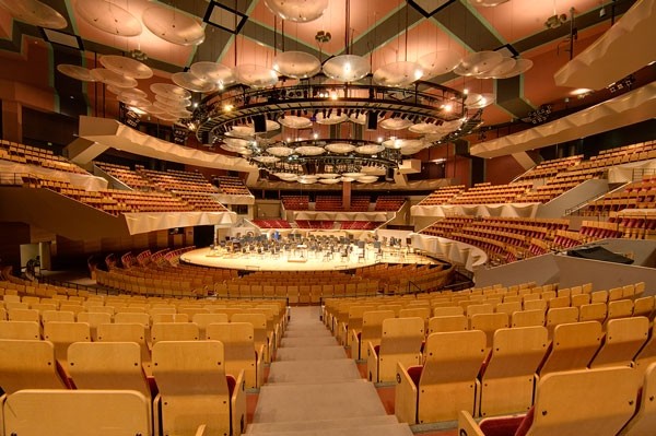 Boettcher Concert Hall became the first symphonic hall to utilize the in-the-round design. It is part of the Denver Arts Complex.