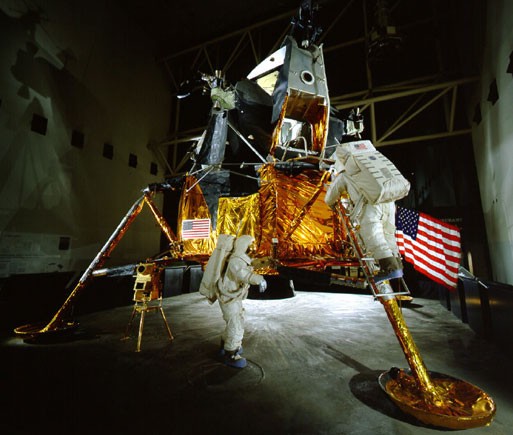 In the Milestones of Flight gallery, a Lunar Module originally used for tests was modified to look like Apollo 11's "Eagle."