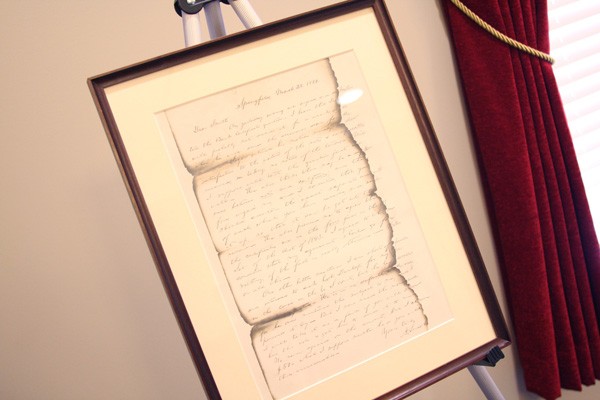 A portrait of David A. Smith a former trustee of Illinois College, along with a framed copy of a letter from President Abraham Lincoln to Smith was recently donated to the college by Smith’s great-great-great granddaughter, Carolyn Lansden Whittle.