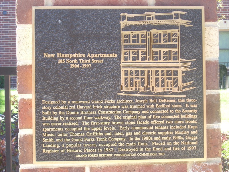 Historic Marker for the apartments. The marker sits where the apartments once stood.