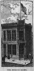 1886 sketch of the the Herald Block building 