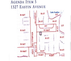 In 2005, Bess Taylor, owner of the Eastin House, submitted to the Municipal Planning Board a zoning map, Agenda Item 5, for historic consideration to be approved as a Historic Site.