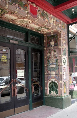 Tile work around the entrance