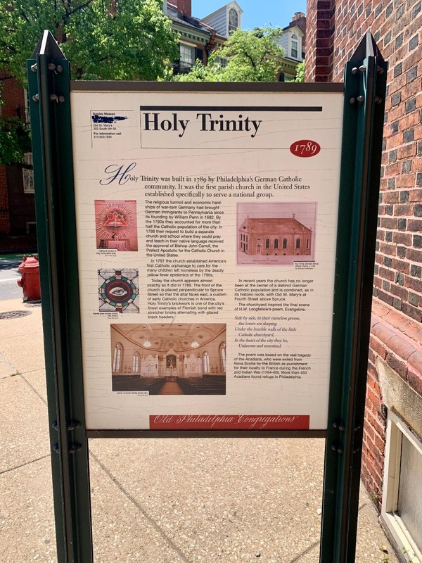 Historic information at Holy Trinity church, photo taken 2020