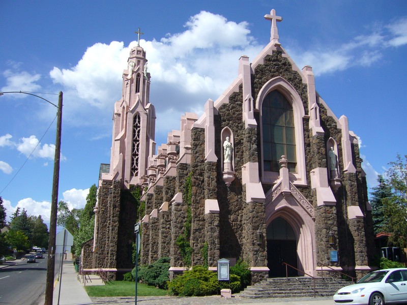 The Church of the Nativity was built in 1930 and is one of the most striking landmarks in Flagstaff.