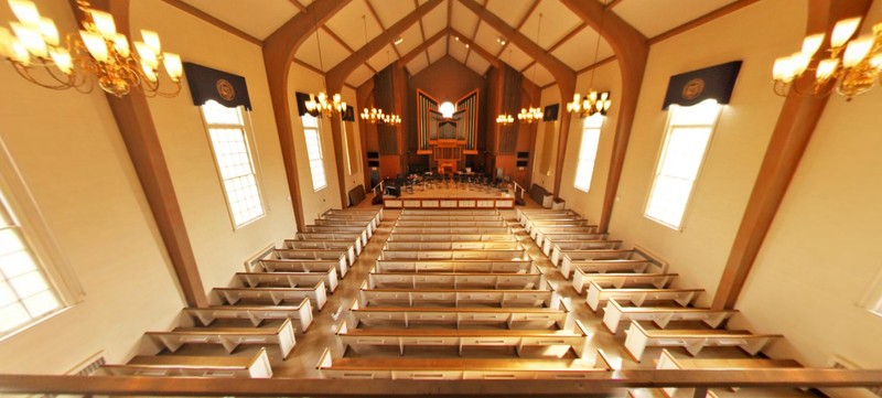 Inside view of the Chapel from the upper balcony.