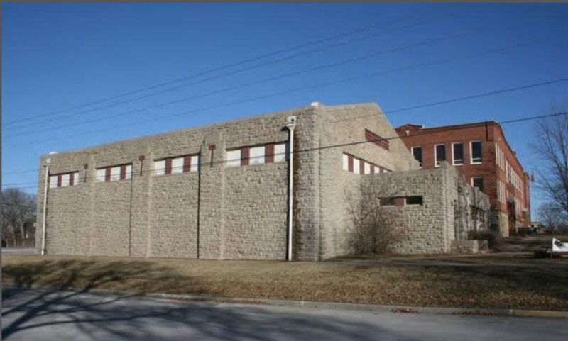 2013 photograph of west elevation of Old Baldwin City Gymnasium by Stan Hernly (KSHS)