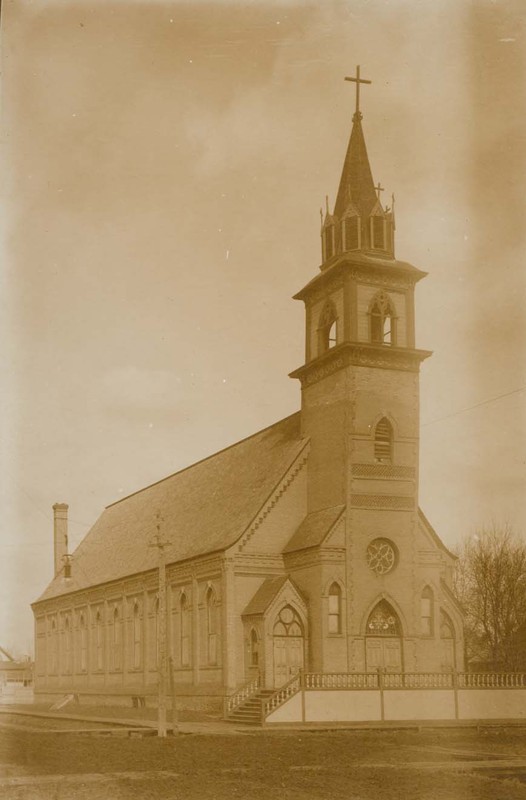 The 1883 St. Michael's church before it's demise in the 1887 storm