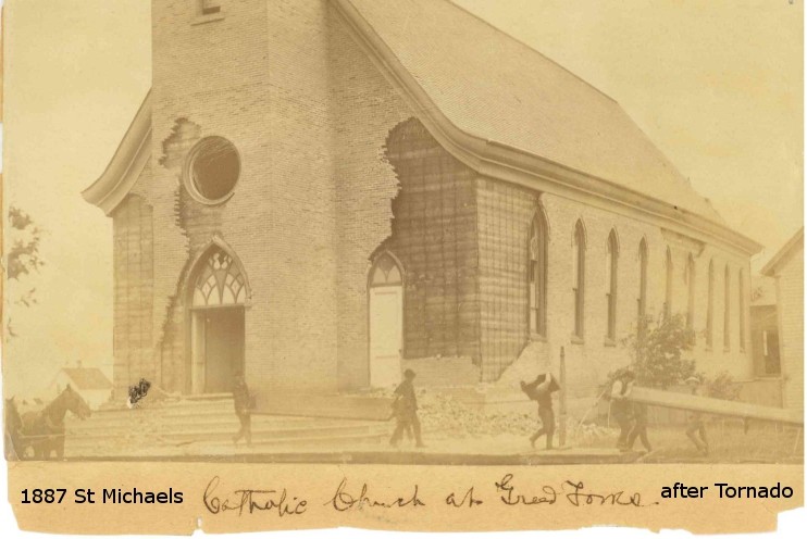 The 1883 church after the 1887 storm