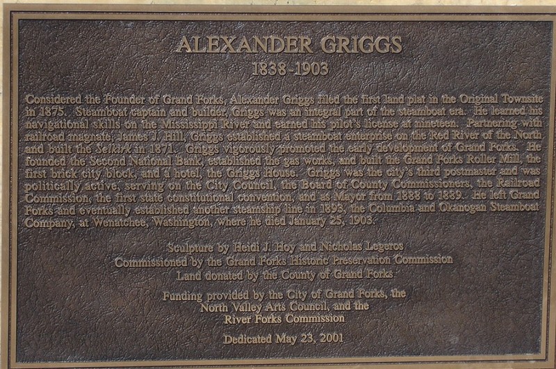 Captain Alexander Griggs Statue plaque