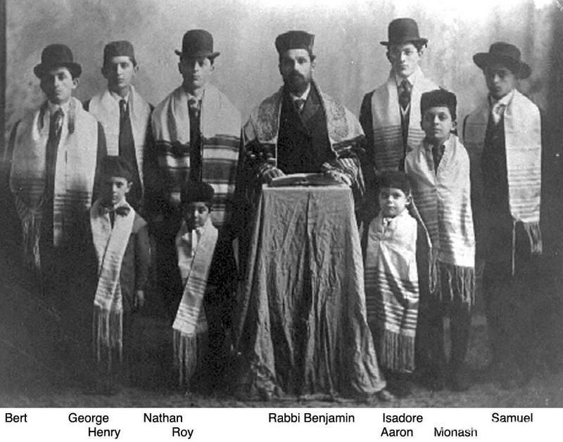 Rabbi Benjamin Papermaster with rabbinical students at the synagogue 