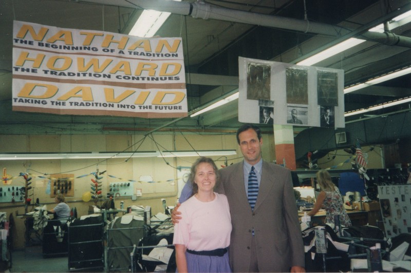 Corbin Ltd. Machine Operator Merna Saddler and President David Corbin, Huntington, WV, 1997