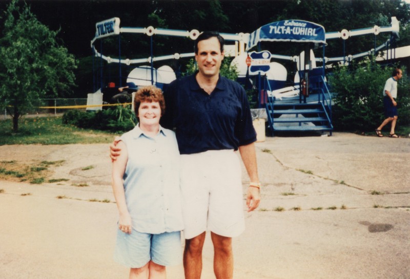 Corbin Ltd. President David Corbin and Machine Operator Betty Simpkins at company outing at Camden Park, Huntington WV