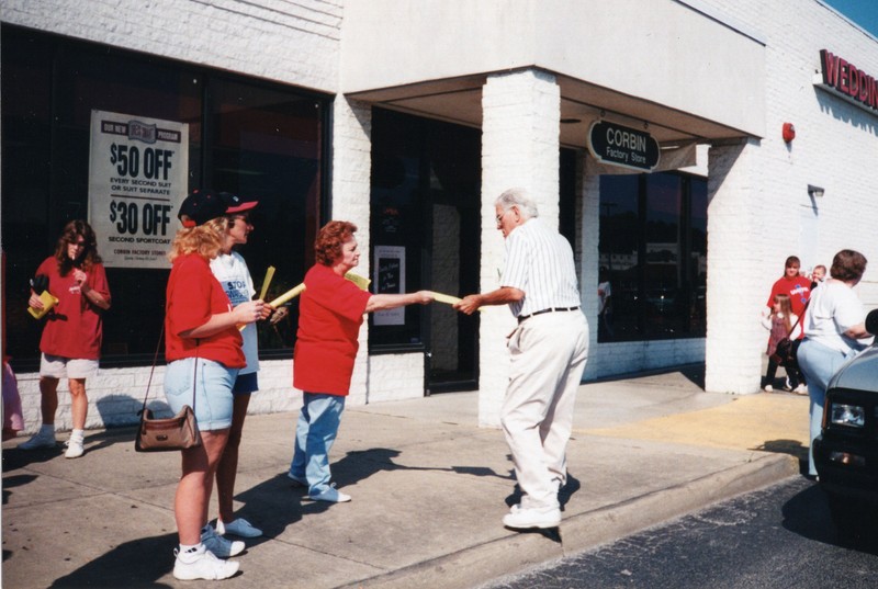 Frances Jackson, Local UNITE Union President, UNITE Union Protest against NAFTA and loss of jobs at Corbin Ltd. Factory Store at Huntington Mall, Barboursville, WV, 1996