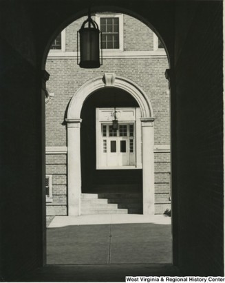 Courtyard of Boreman Hall, West Virginia University, 1939