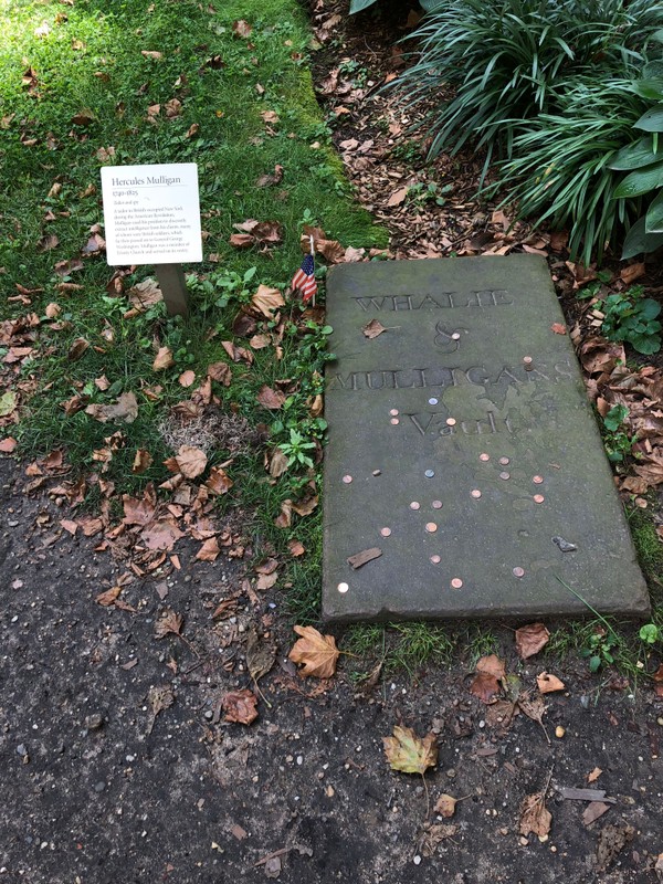 Mulligan died in 1825 at the age of 80 and is buried next to Alexander Hamilton in Trinity Church in New York City.