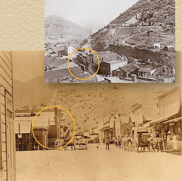 The Goldwater-Castaneda Mercantile Store in late 1800s-early 1900s from two different angles. 