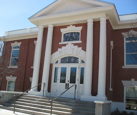 The WCTU building was constructed in 1906 and is now home to the county library. 