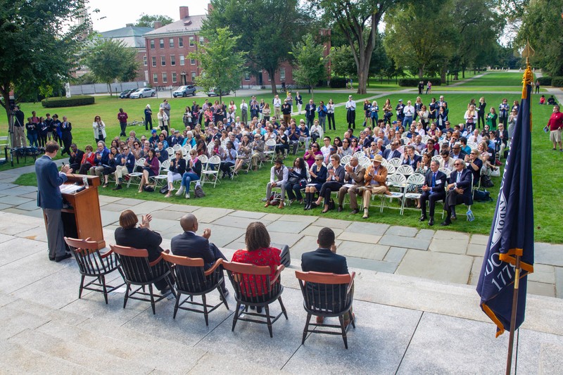 Dedication of the Richard T. Greener Quadrangle, September 29, 2018. Photograph by Bethany Versoy