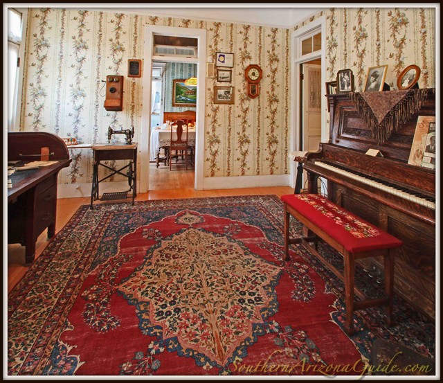 Muheim Heritage House Museum parlor and piano