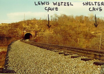 Picture of Where Lewis Wetzel's Cave is Located. The Rail Road Tracts are Now Bike Trails 