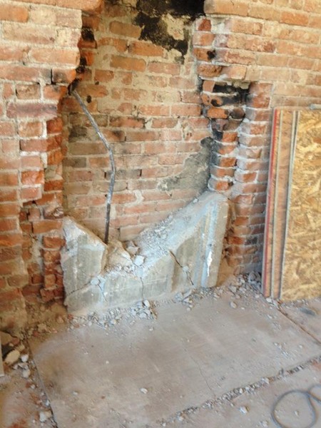 One of the original wall being reclaimed