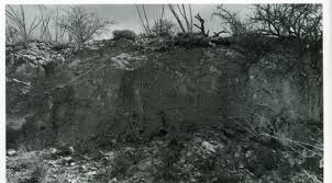 1887 photo show the displacement of ground along fault lines. Displacement was as high as 16 feet. Courtesy of the Arizona Geological Survey