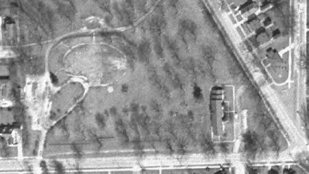 Caples Sanitarium 1963 Aerial Photo after demolition 