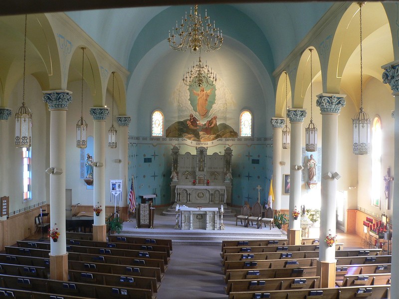 View inside the church