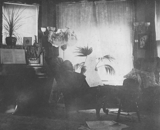 E. J. Fargo relaxing in his home-photo provided by Rosemary Thorton