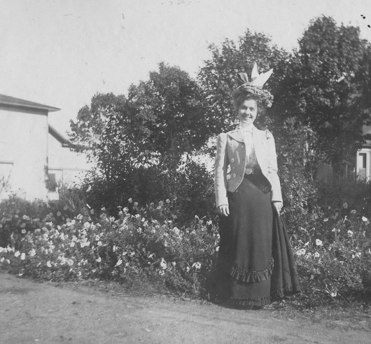 Martha Fargo, 3rd wife in Fargo home's gardens circa 1901-.photo provided by Rosemary Thorton