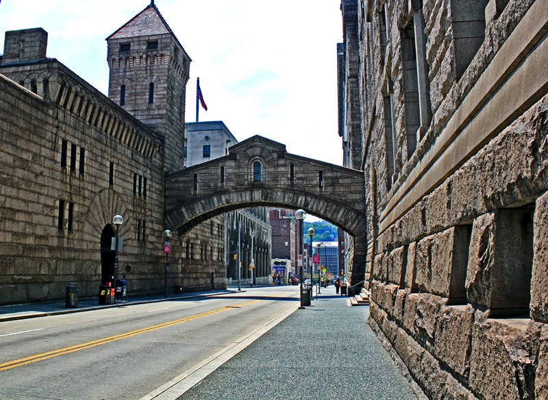 The Bridge of Sighs that connects the courthouse and Old Jail.