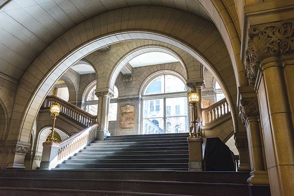 The courthouse's main stairway.