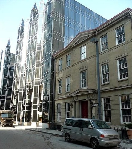 The Burke Building with PPG Place looming next door.