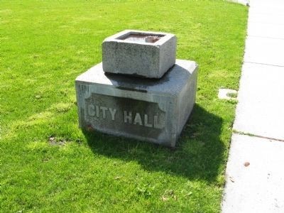 Cornerstone of City Hall in today's Plaza (image from Historical Marker Database)