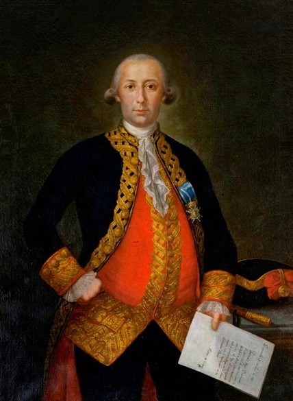 The Spanish General Bernardo de Gálvez. Portrait made while he was the Territorial Governor and after the Siege of pensacola 