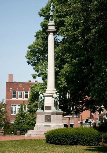 The Soldiers and Sailors Monument stands at the gateway of Ohio University