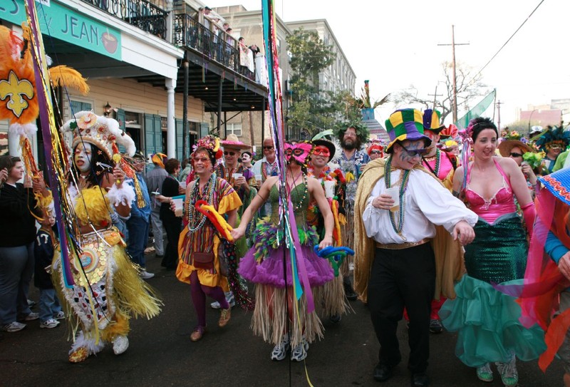 Revelers in Mardi Gras 2007