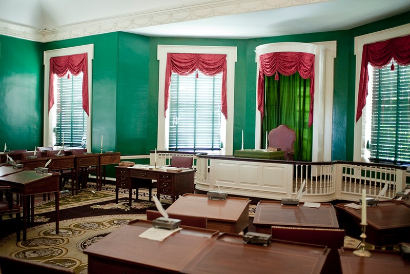 The senate chamber within Congress Hall.