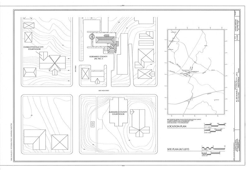 Interior plans of the old Albemarle County Jail