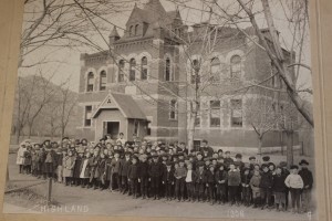 Highland school, students and faculty just after it opened in 1892. Courtesy of the Highland City Club