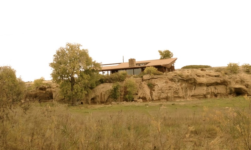 As it appears from afar, atop the natural rock outcropping