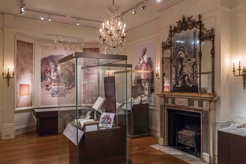 The Rosenbach's Lewis Carroll exhibition that included wall murals, a first edition of "Alice's Adventures in Wonderland, and numerous personal letters written by Carroll.