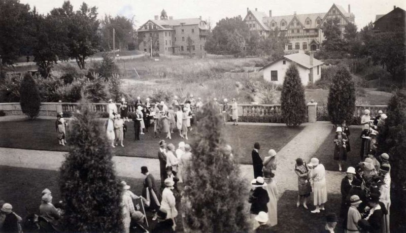 Circa 1920s. Bemis Hall is seen in background, center-right