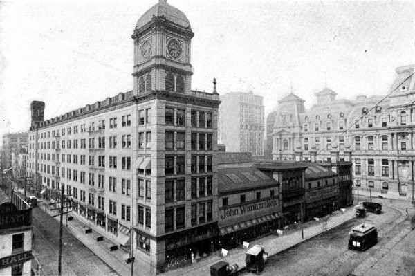 Wanamaker's as it transitioned from the Grand Depot to a 12-story department store.  