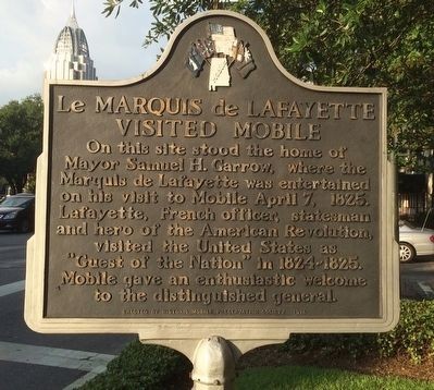 The historical marker is on the corner of Jackson and Government Streets, where the mayor's home once stood.