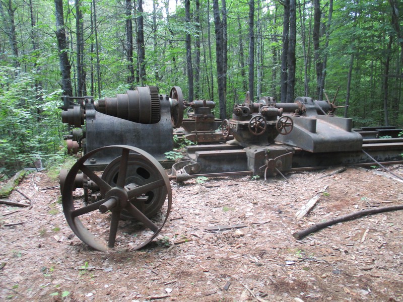 Lathe that turned the "green" granite pilaster