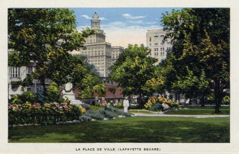 View of Lafayette Square as depicted on an undated historic postcard.