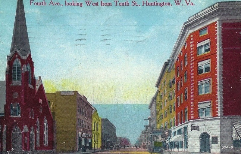 First Methodist Episcopal Church at 4th Ave & 10th St. before the bank was built