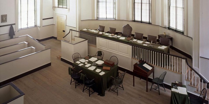 The court, as it existed in the last decade of the 18th century, has been recreated by the Independence National Historical Park.